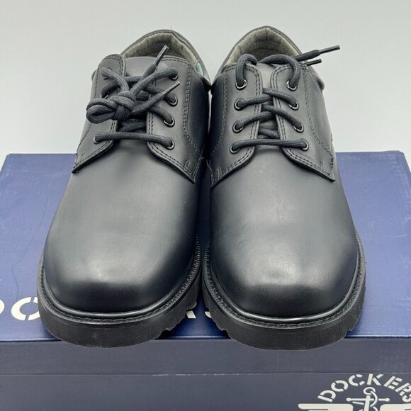 Dockers Shelter Black Leather Lace-Up Oxford Shoes Oil Resistant Non-Slip 12 M - Picture 2 of 11